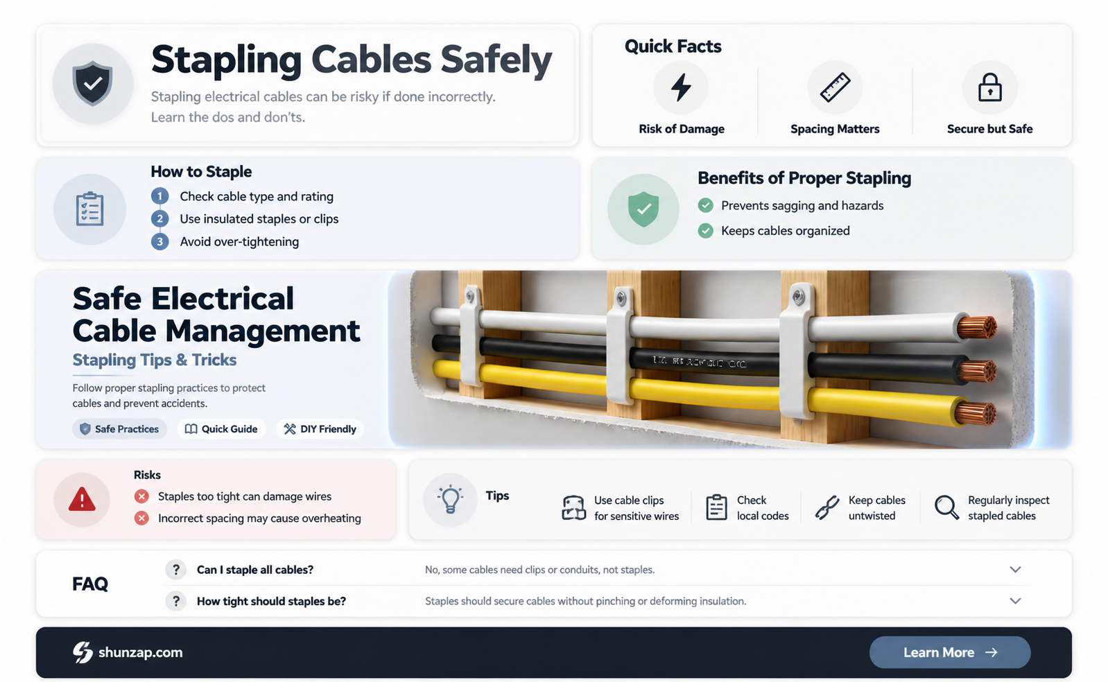 are electrical cables stapled in the wall