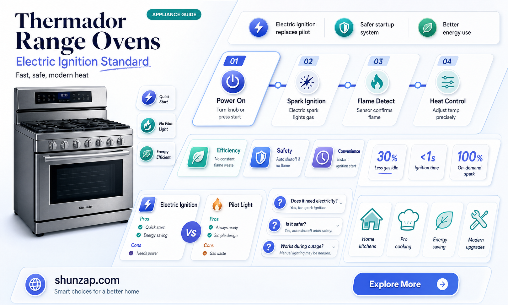are all thermador range oven electrical ignition