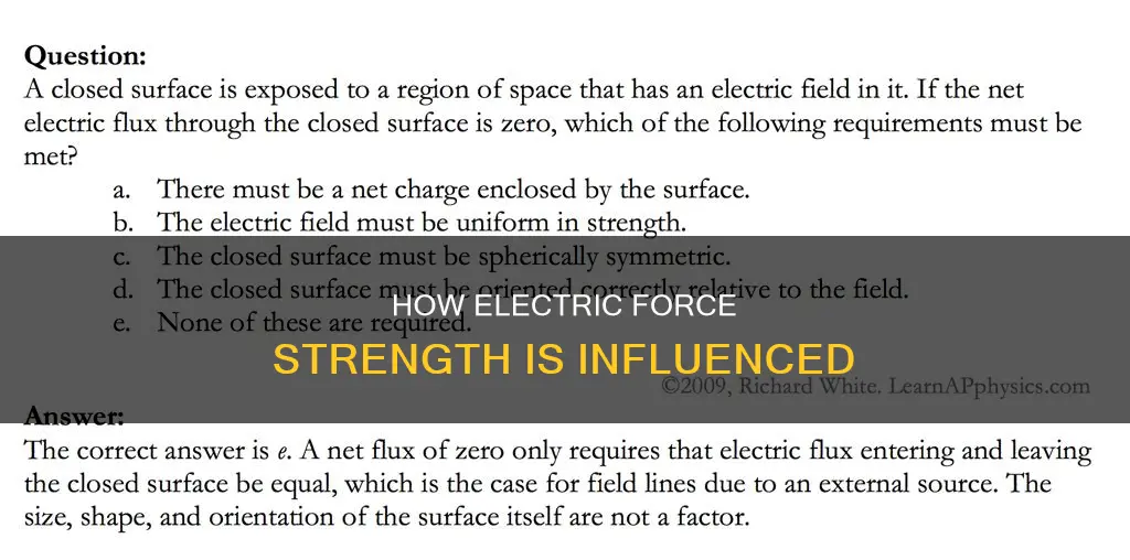 what affects the strength of electric force