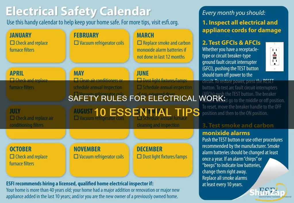 what are 10 safety rules in electrical