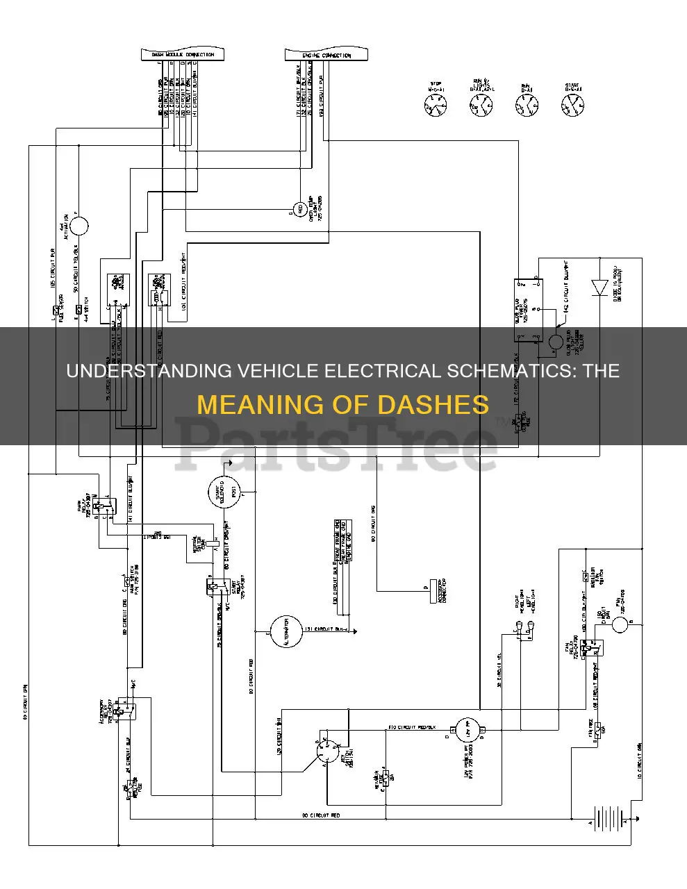 what are dashes in and vehicle electrical schematic