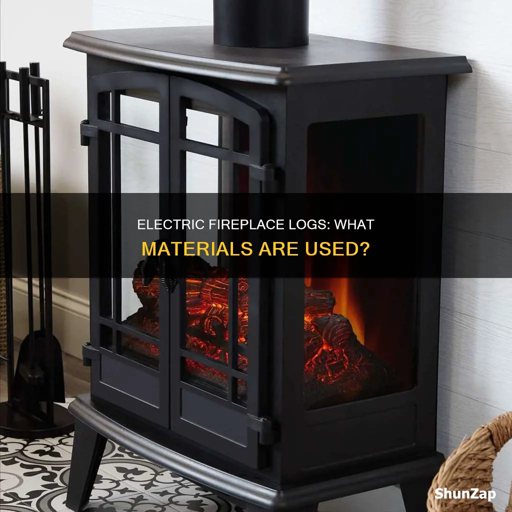 what are electric fireplace logs made of
