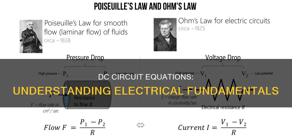 what are the equations for dc electrical