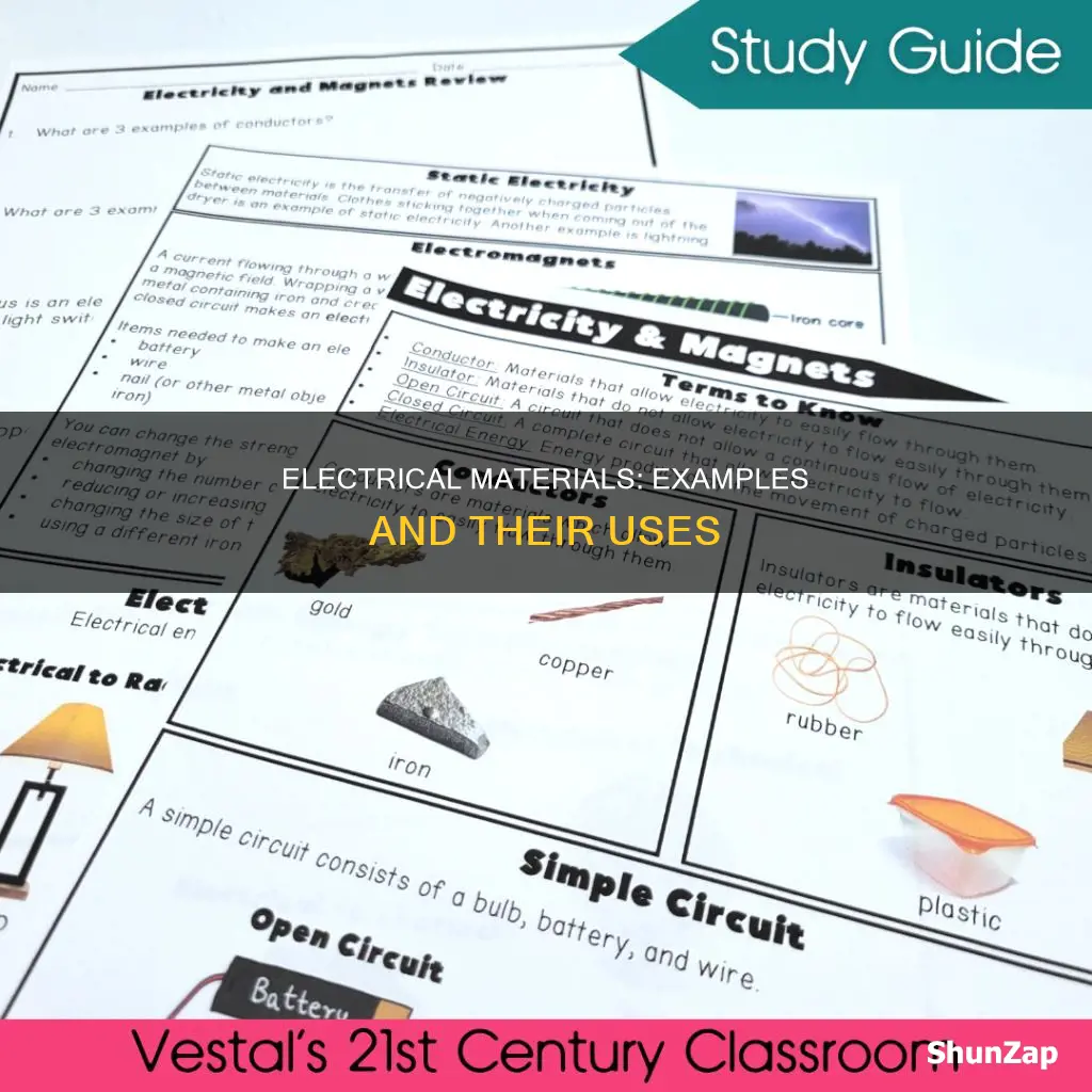 what are the examples of electrical materials