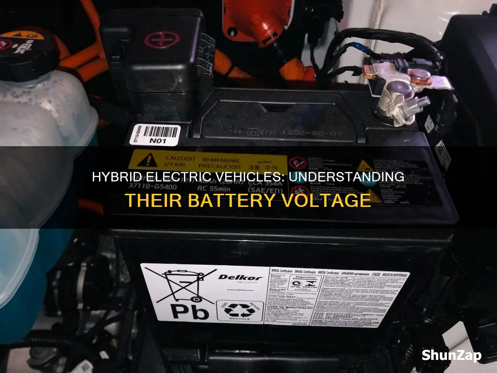 what battery volt is found in a hybrid electric vehicle
