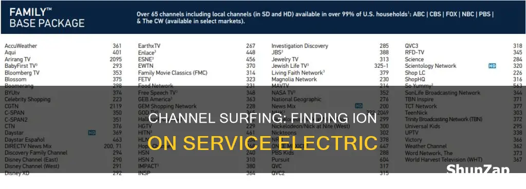 what channel is ion on service electric