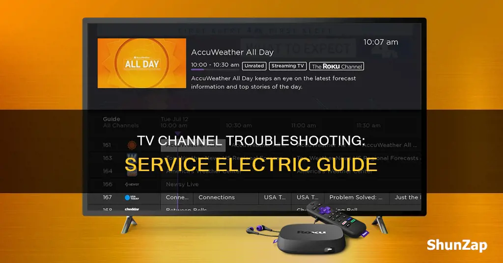 what channel is my tv onservice electric