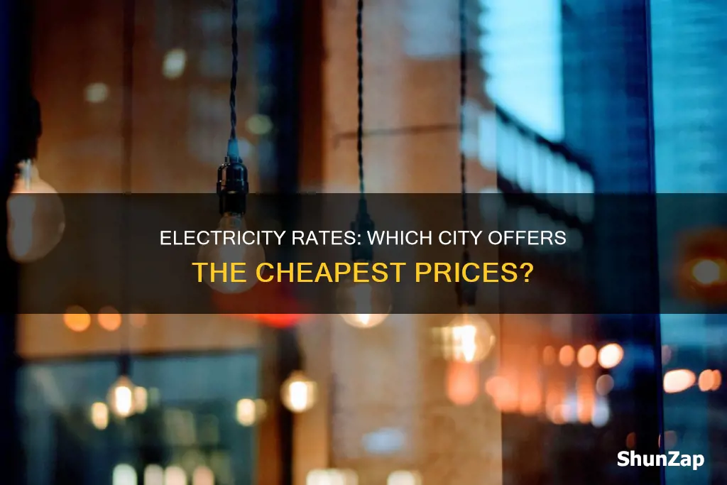 what city has the cheapest electricity rates