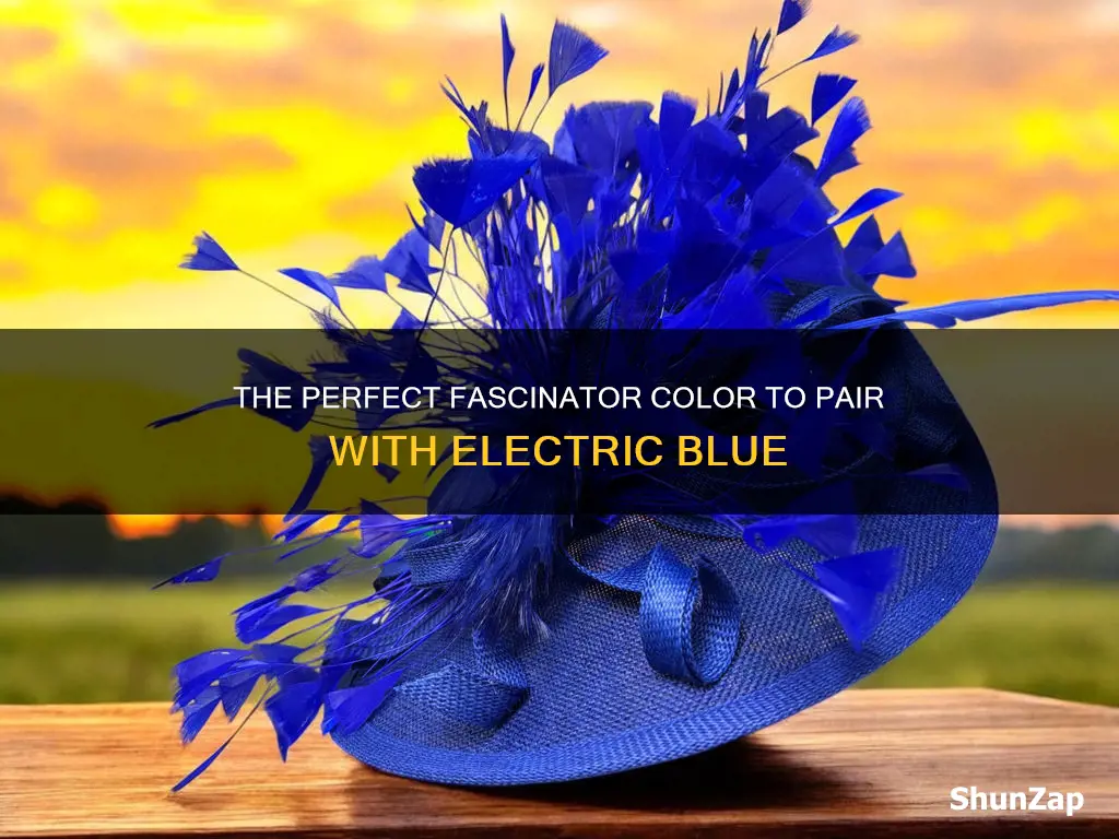 what colour fascinator with electric blue dress