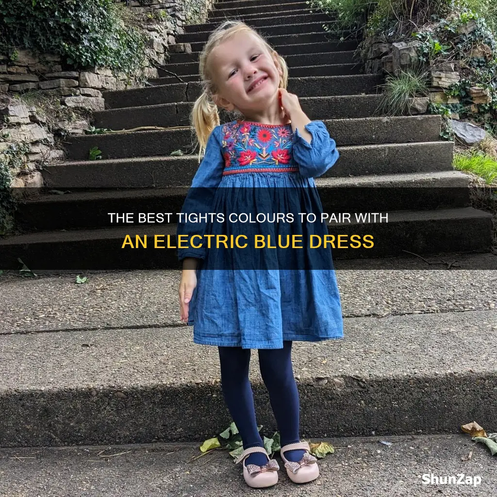 what colour tights with electric blue dress