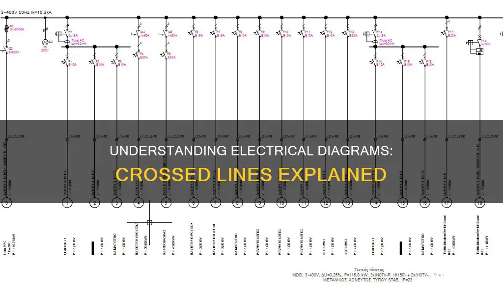what do crossed lines mean in an electrical diagram