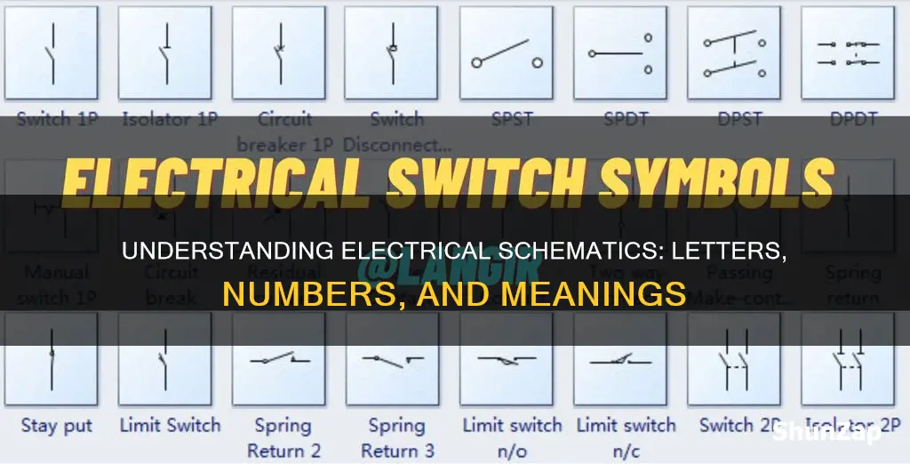 what do letter and numbers on an electrical schematic mean