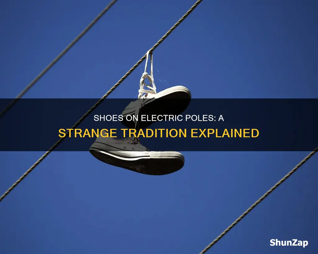 what do shoes up on an electric pole mean