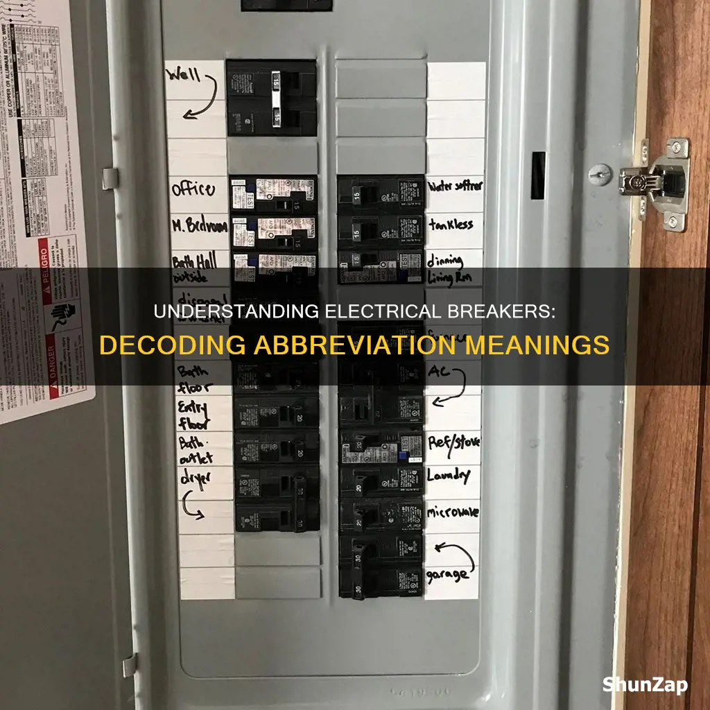 what do the abreviations on electrical breakers mean