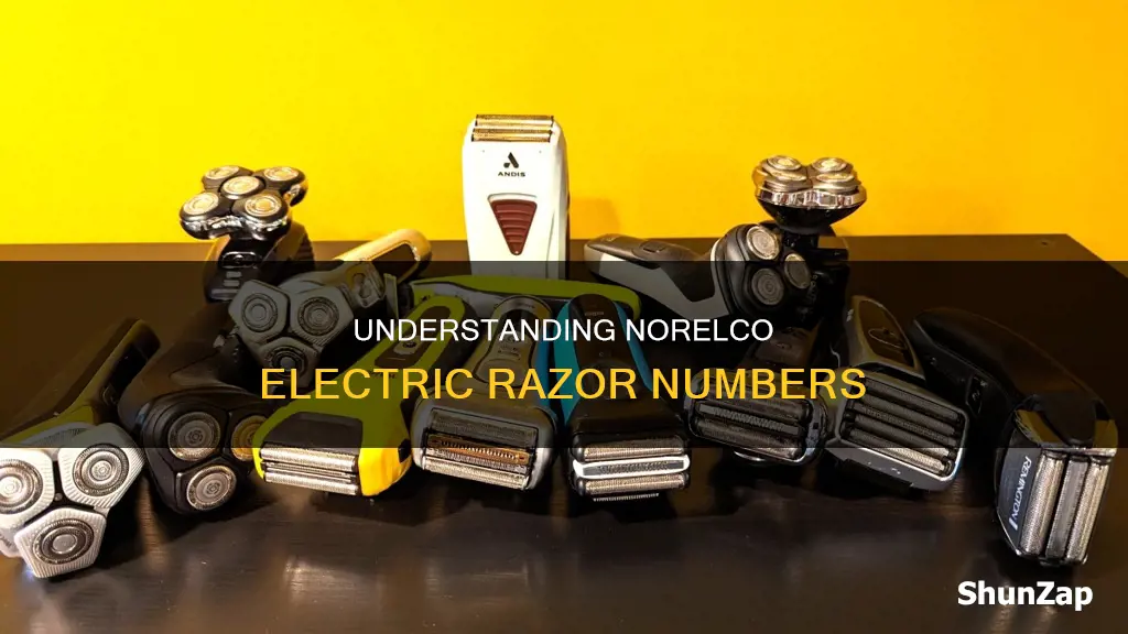 what do the numbers mean on norelco electric razors
