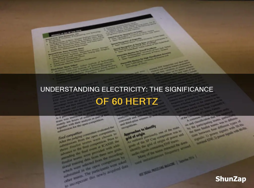 what does 60 hertz mean in electricity