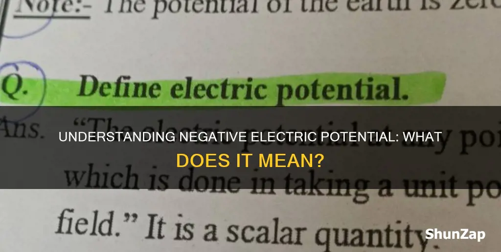 what does a negative electric potential mean