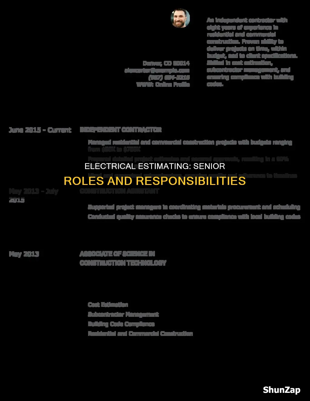 what does a senior electrical estimator do