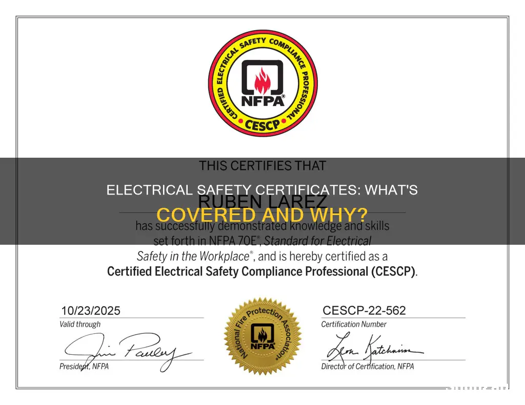 what does an electrical safety certificate cover