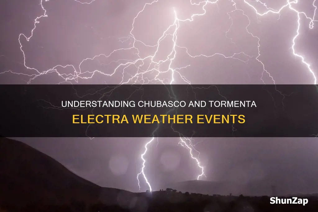 what does chubasco y tormenta electra mean