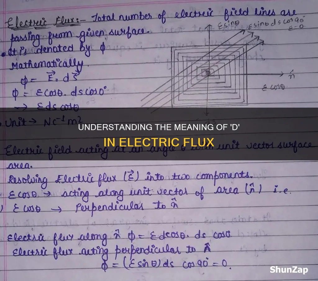 what does d mean iin electric flux