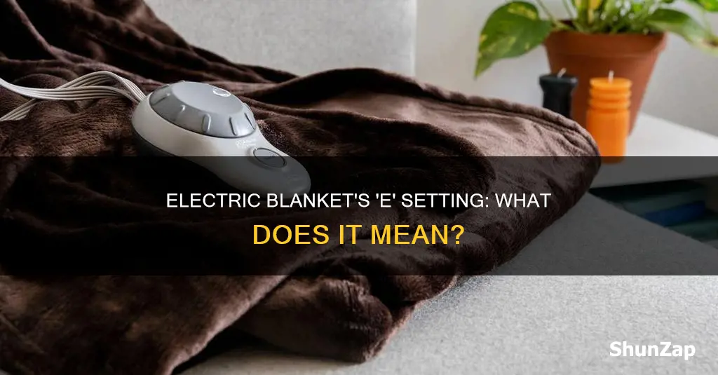 what does e mean on an electric blanket