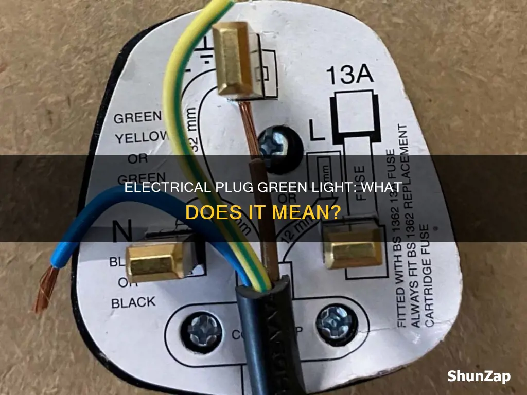 what does green mean on my electrical plug