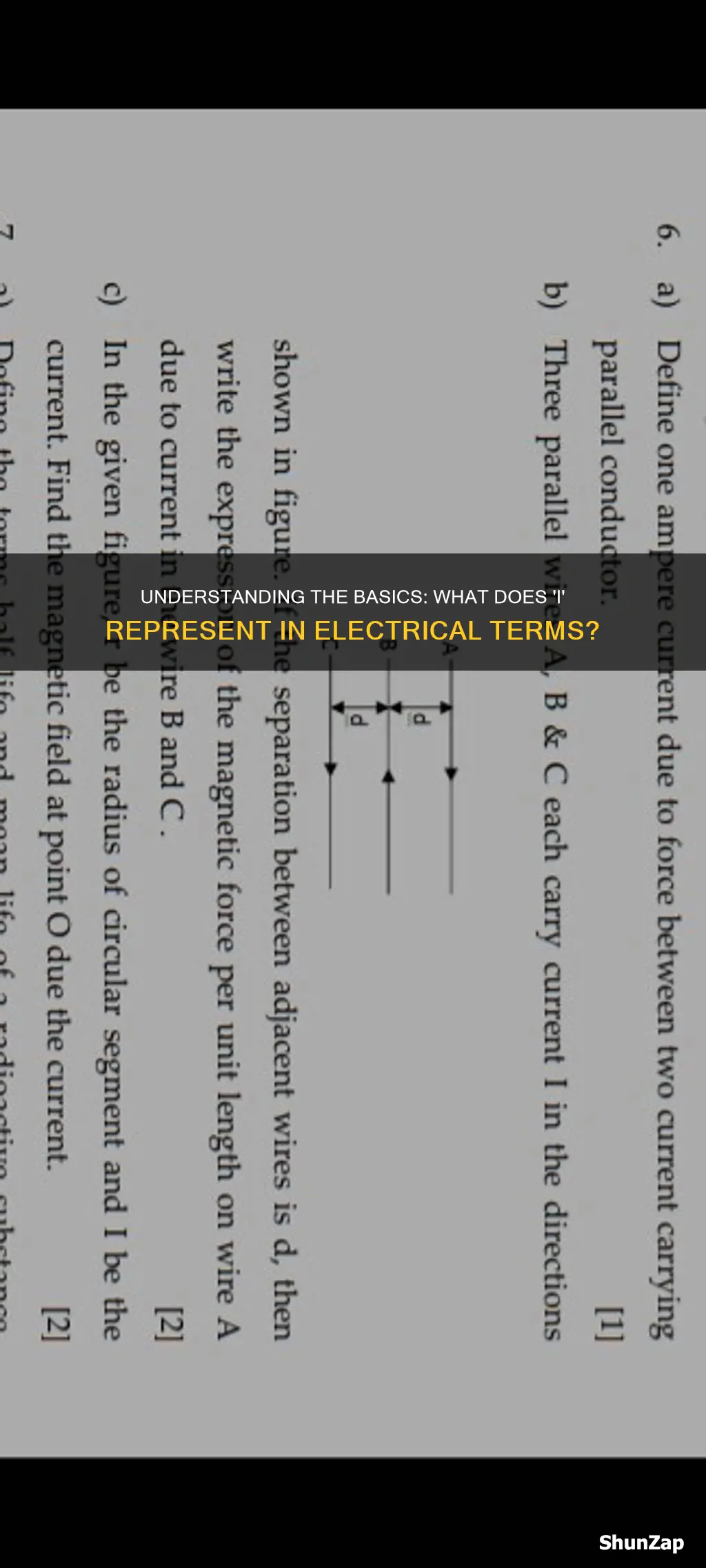 what does i stand for in electrical