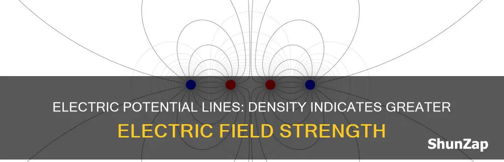 what does it mean if electric potential lines are denser