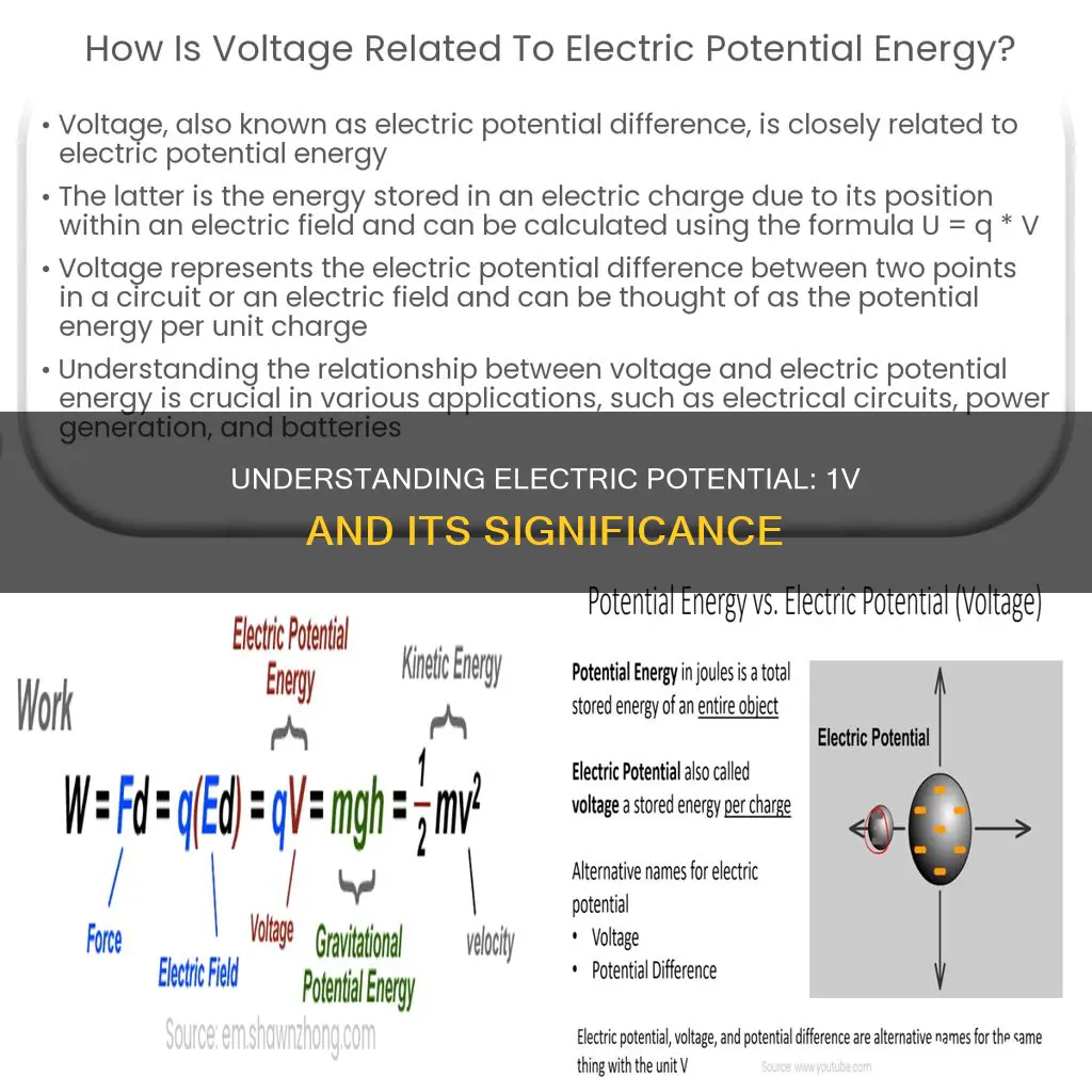 what does it mean to have 1v of electric potential