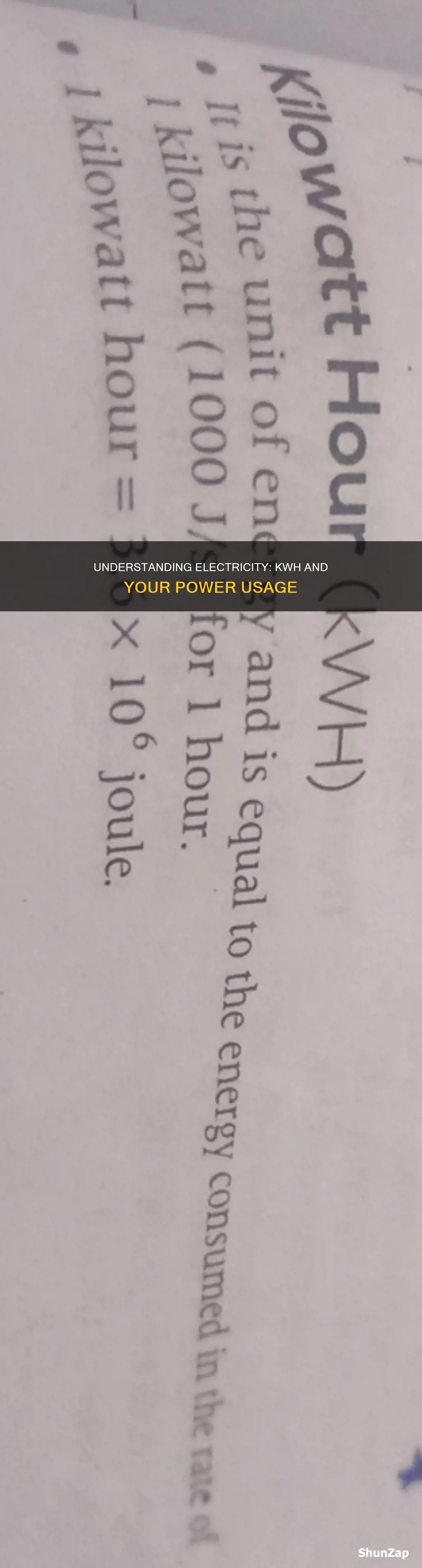 what does kwh stand for in electricity
