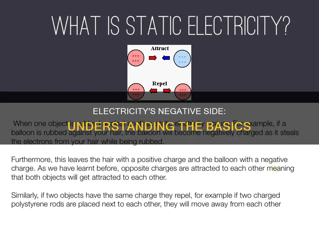 what does negative mean in electricity