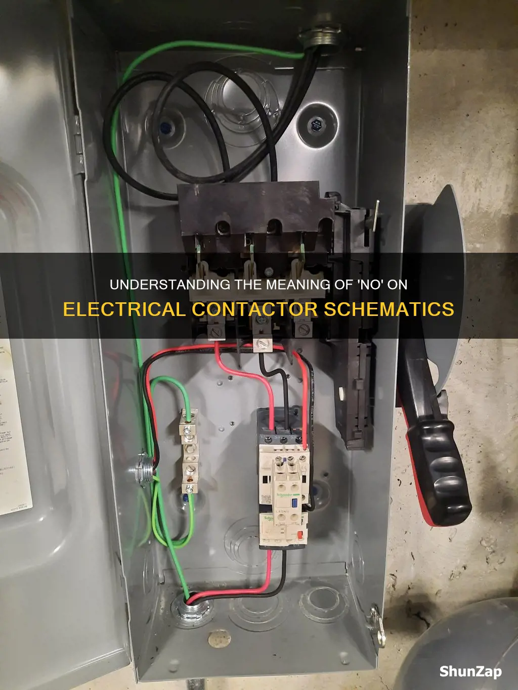what does no mean on a electrical contactor