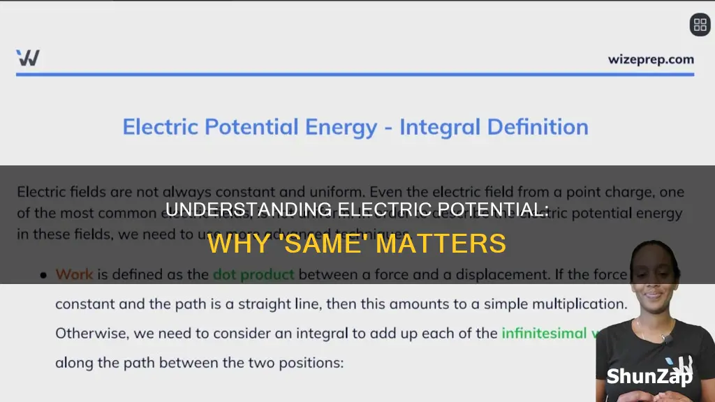 what does same electric potential mean