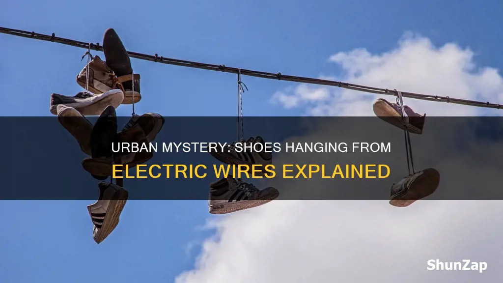 what does shoes hanging from electric lines mean
