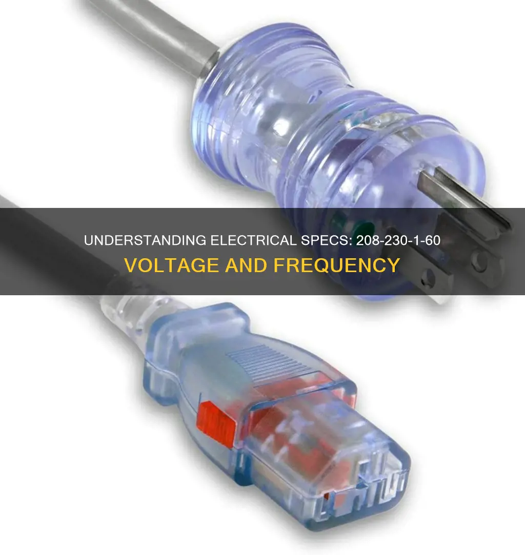 what does this electrical spec mean 208-230-1-60