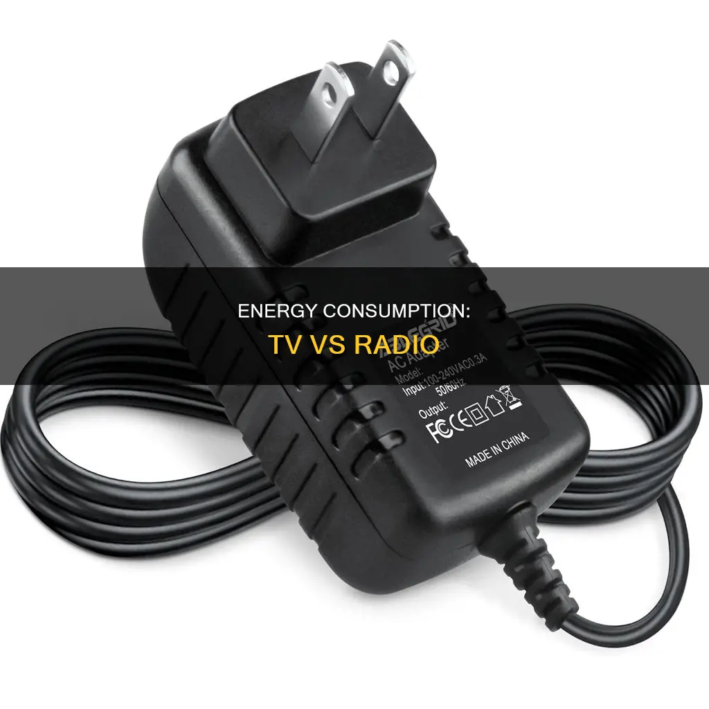 what eats more electricity tv or radio