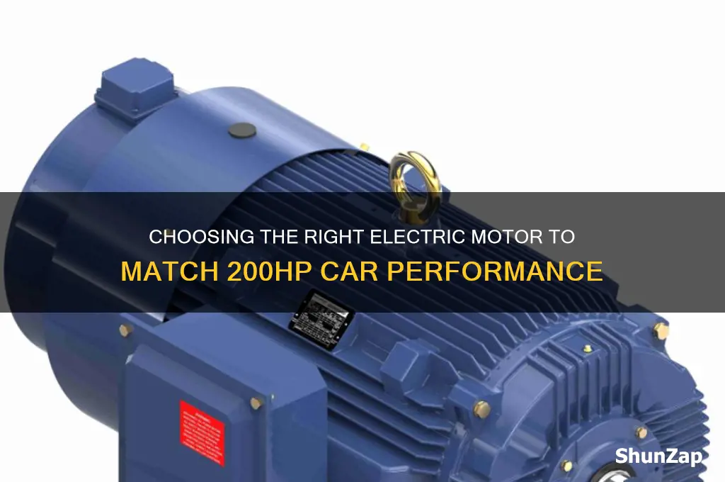 what electric motor to replicate a 200hp car