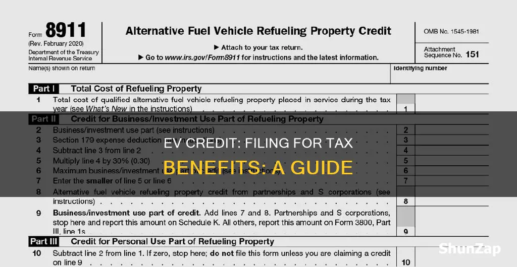 what form do you file electrical vehicle credit on