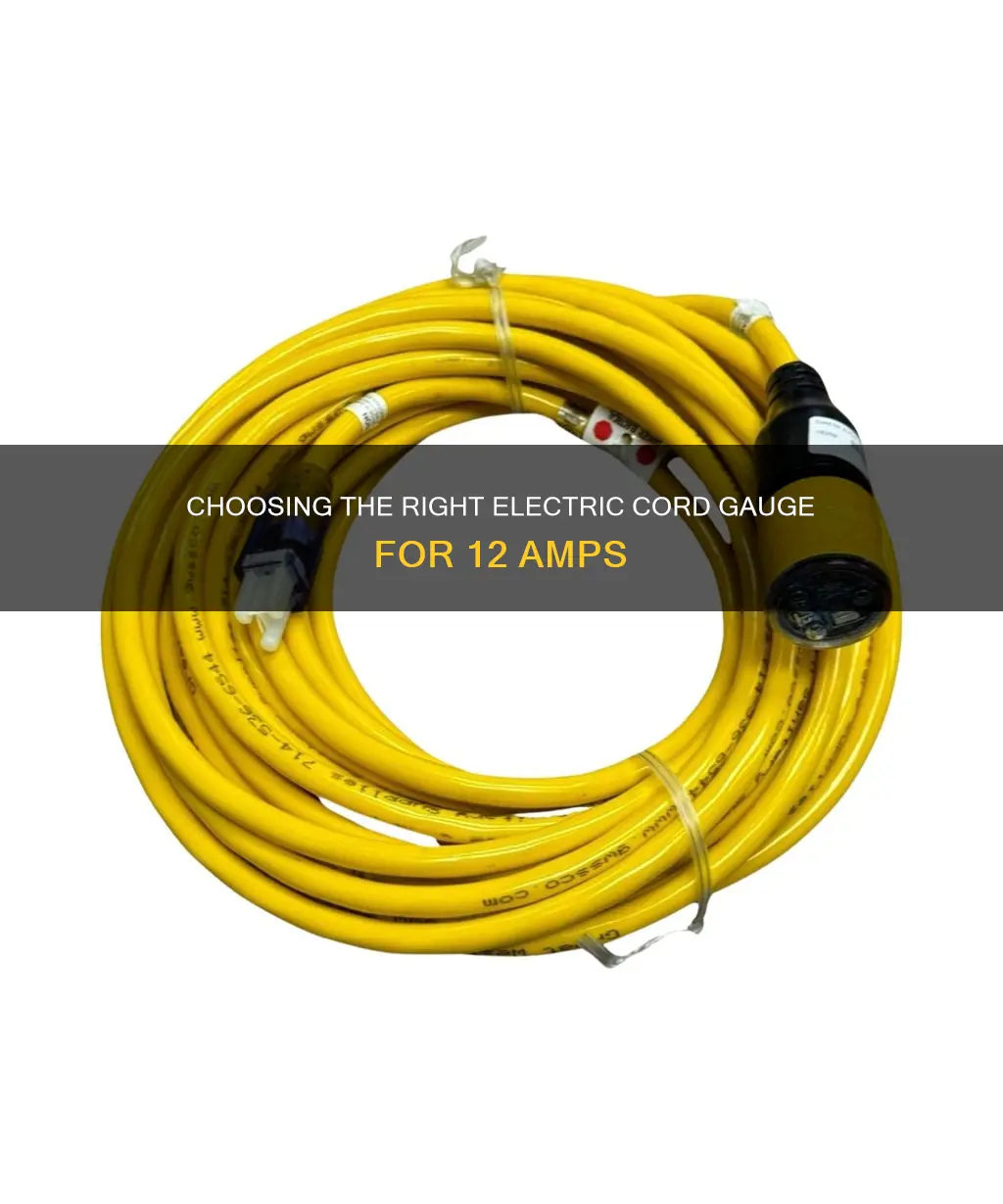 what gauge electric cord for 12 amps