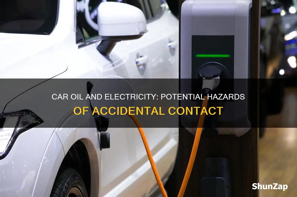 what happens if car oil touches electricity