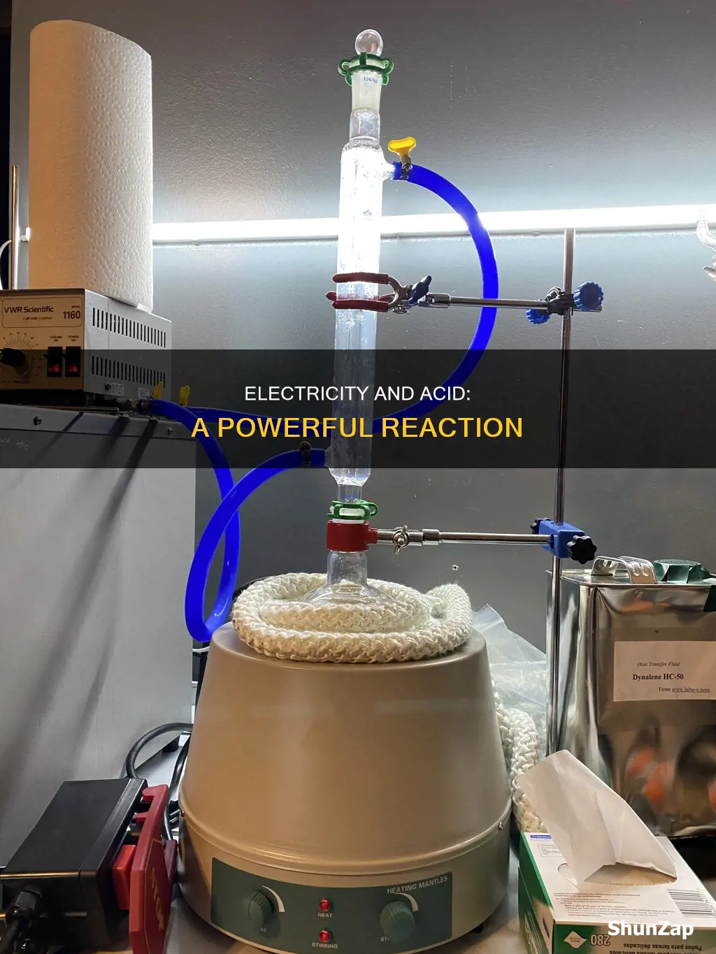 what happens when electricity passes through acid