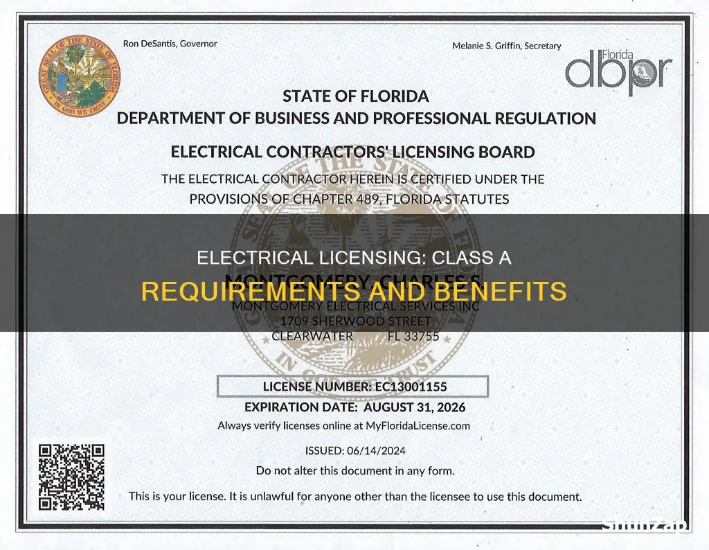 what is a class a electrical license