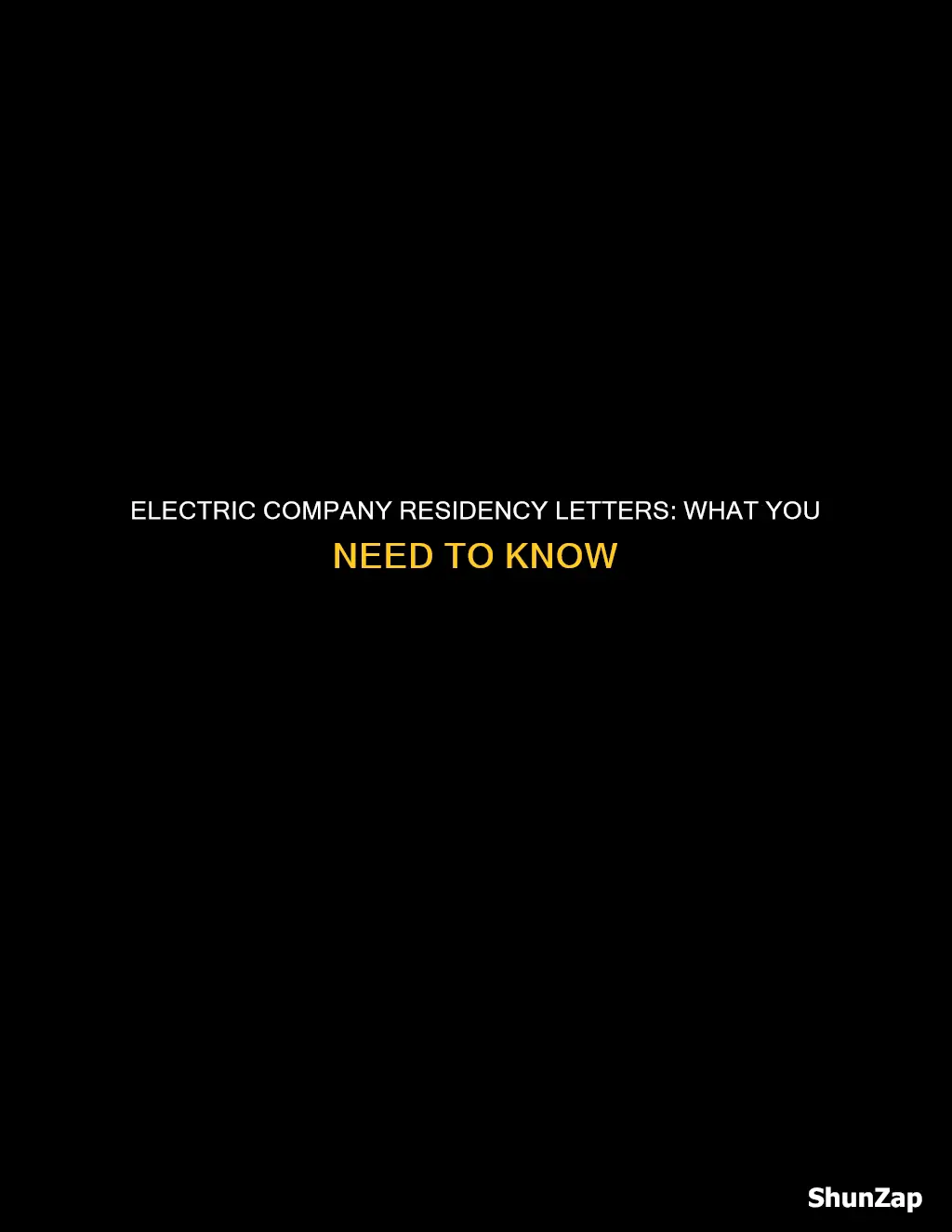 what is a letter of residency from electric company