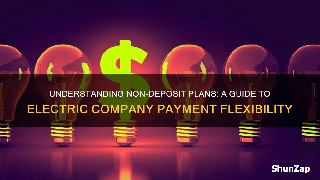 what is a non deposit plan for electric company