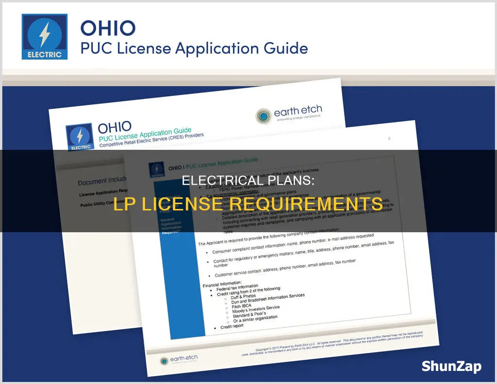 what is an electrical plans lp license