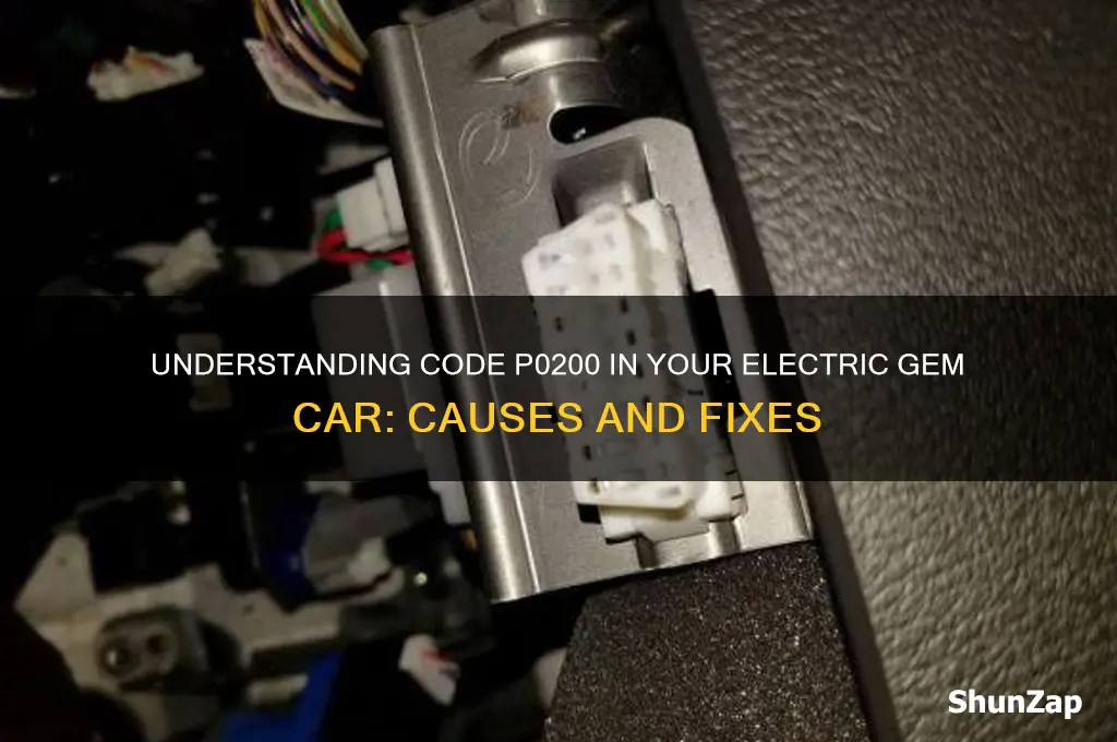 what is code p0200 0n electric gem car