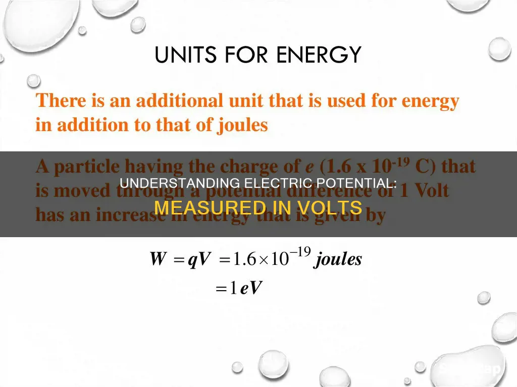 what is electric potential u measured in