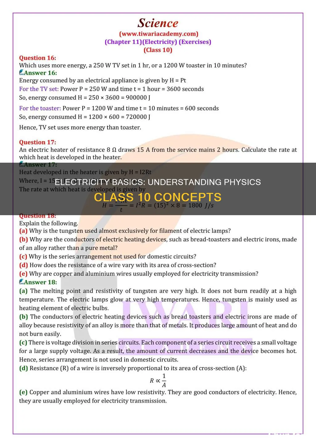 what is electricity in physics class 10
