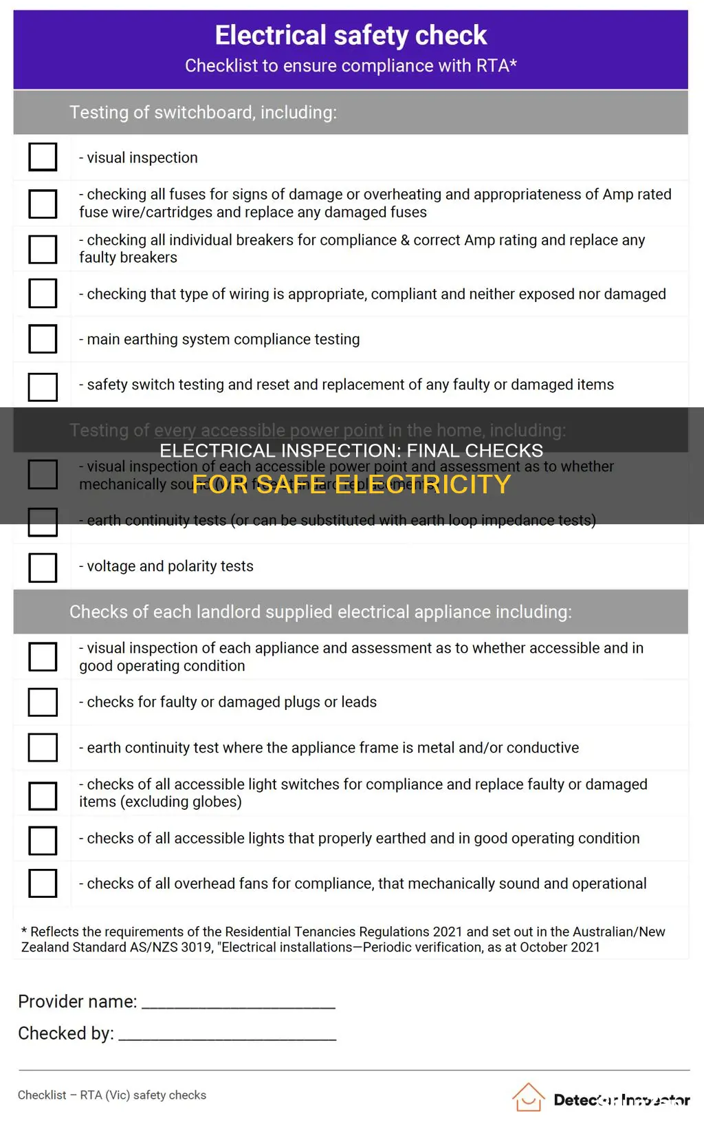 what is involved in final electrical inspection